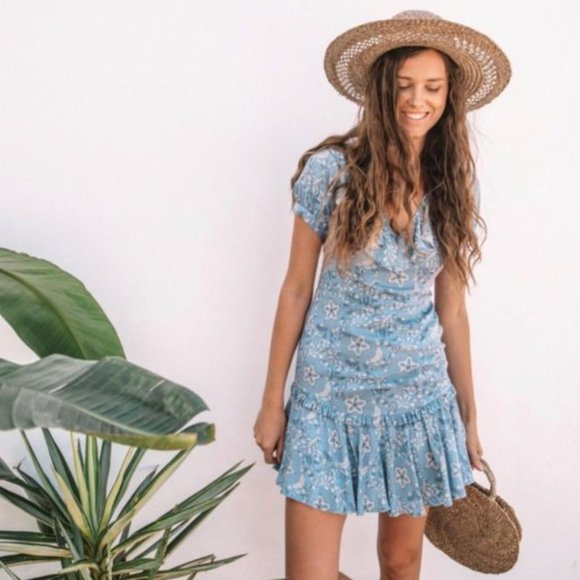 Spell & The Gypsy Celestial Mini Dress in Blue - Picture 2 of 16